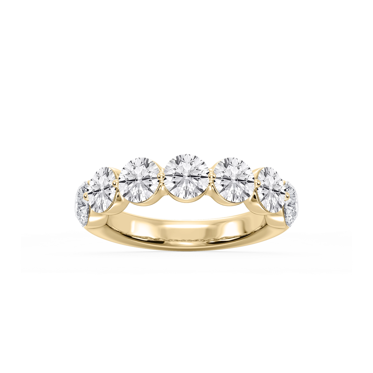 Aurora Round Lab Grown Diamond Single Shared Prong Anniversary Band