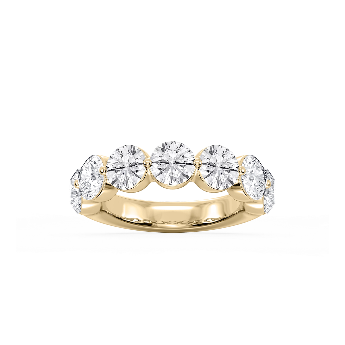 Aurora Round Lab Grown Diamond Single Shared Prong Anniversary Band