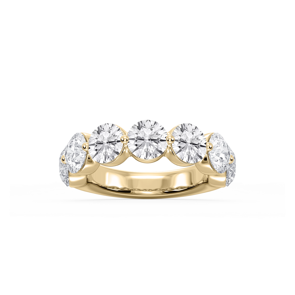 Aurora Round Lab Grown Diamond Single Shared Prong Anniversary Band