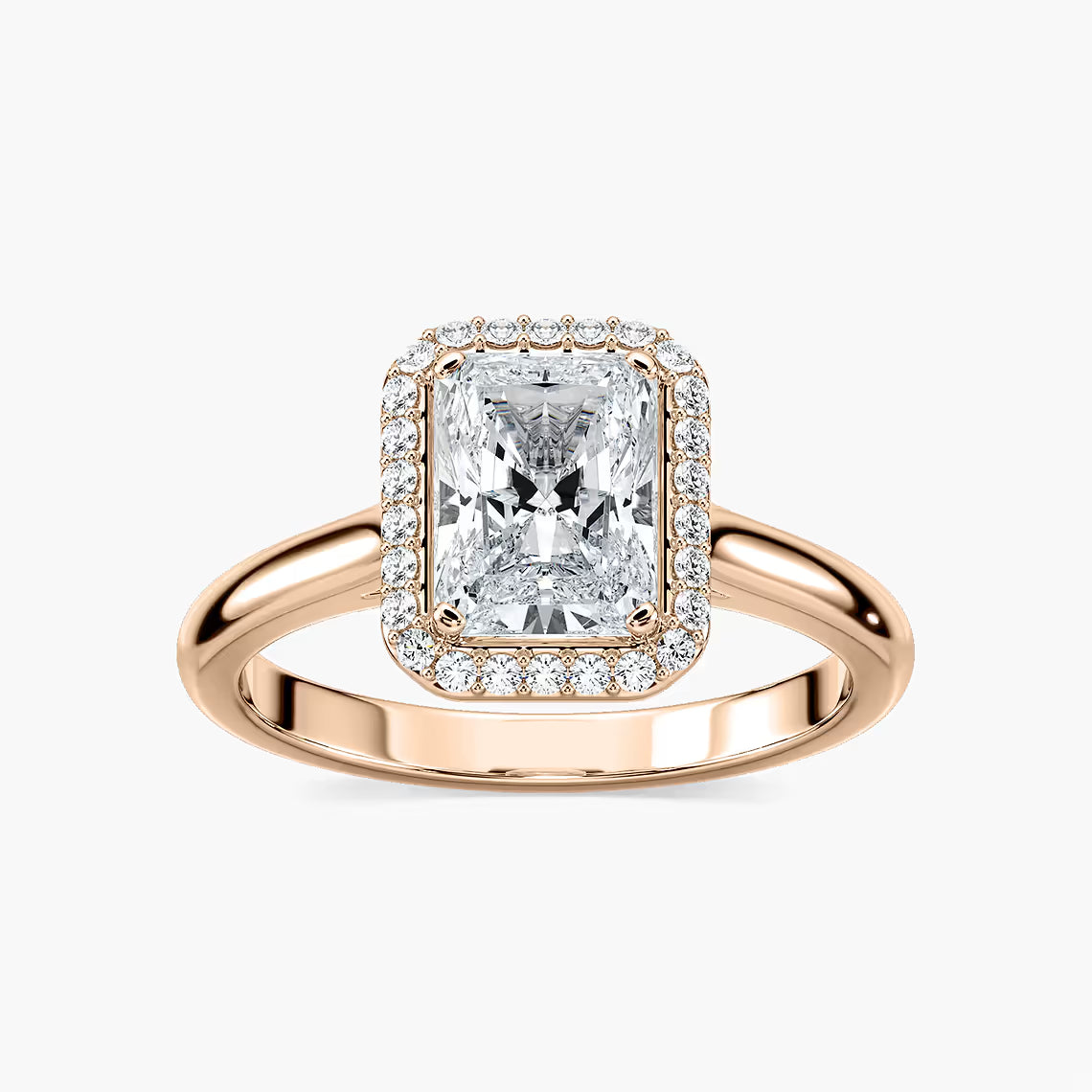 Ava 6 ⅕ ctw Radiant Lab Grown Diamond Stackable Halo Engagement Ring
