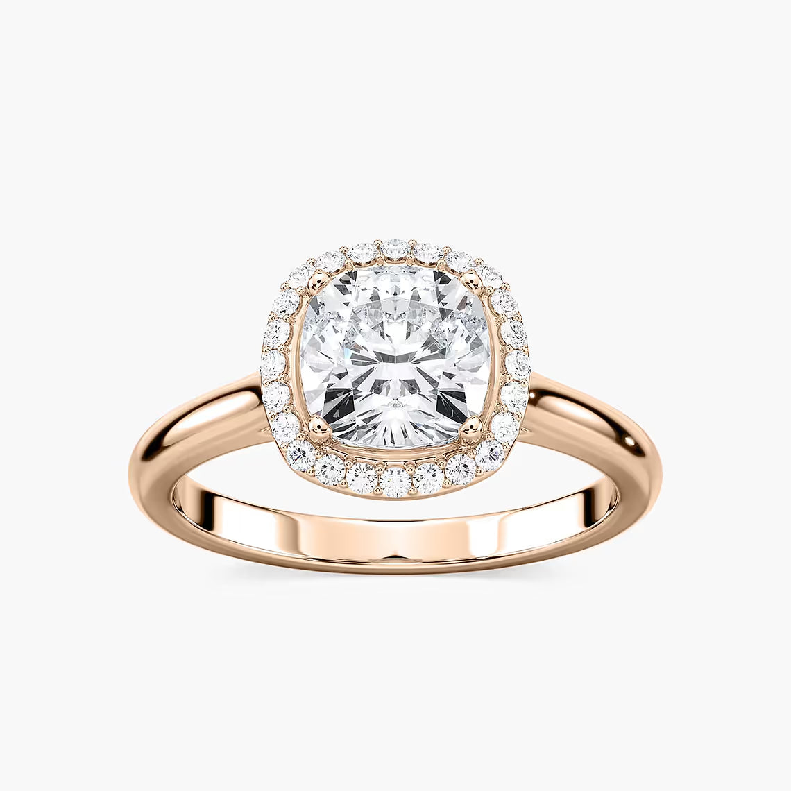 Ava 7 ¼ ctw Cushion Lab Grown Diamond Stackable Halo Engagement Ring