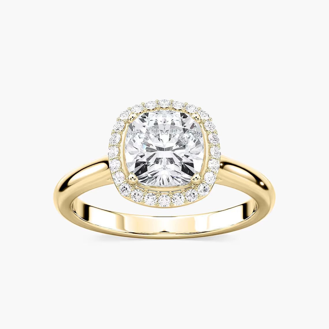 Ava 7 ¼ ctw Cushion Lab Grown Diamond Stackable Halo Engagement Ring