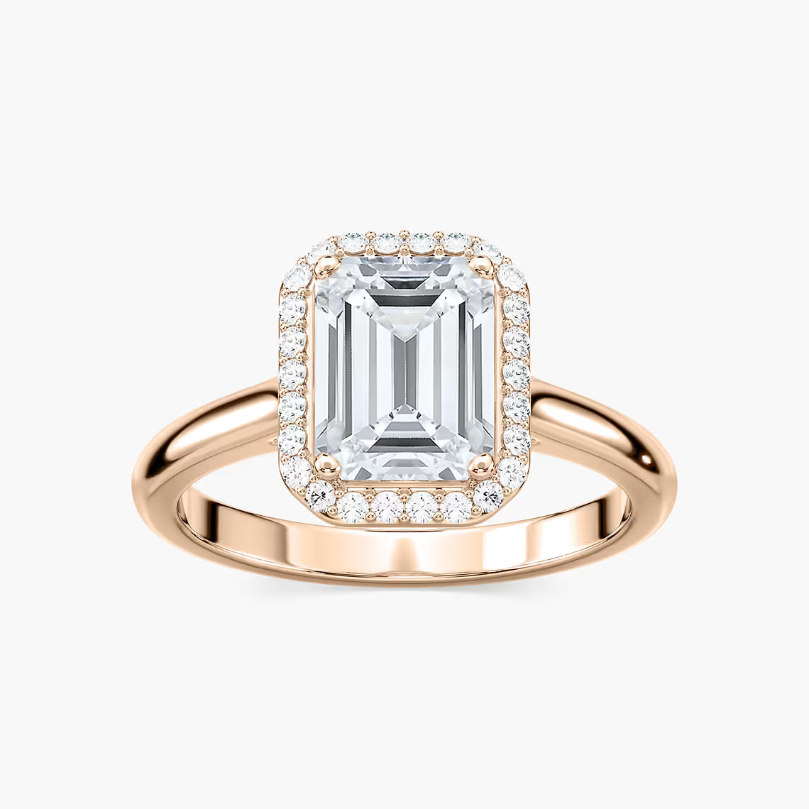 Ava 7 ¼ ctw Emerald Lab Grown Diamond Stackable Halo Engagement Ring