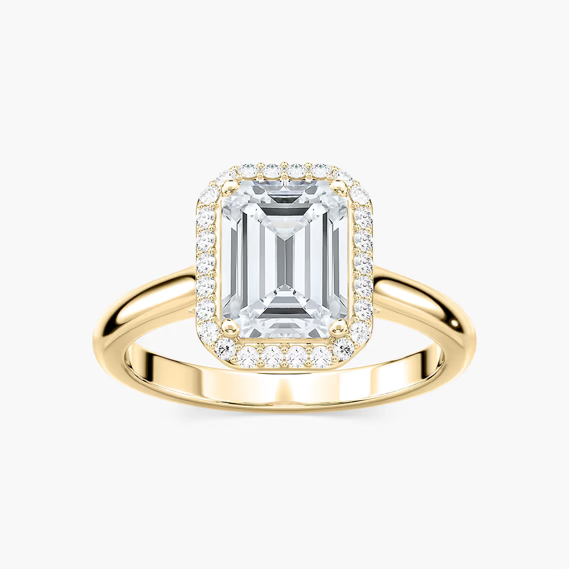 Ava 7 ¼ ctw Emerald Lab Grown Diamond Stackable Halo Engagement Ring