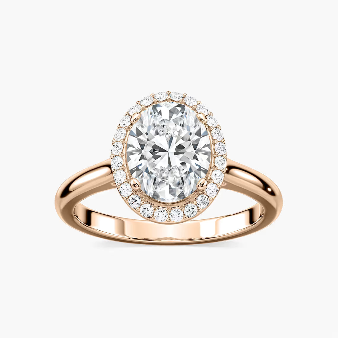 Ava 7 ¼ ctw Oval Lab Grown Diamond Stackable Halo Engagement Ring