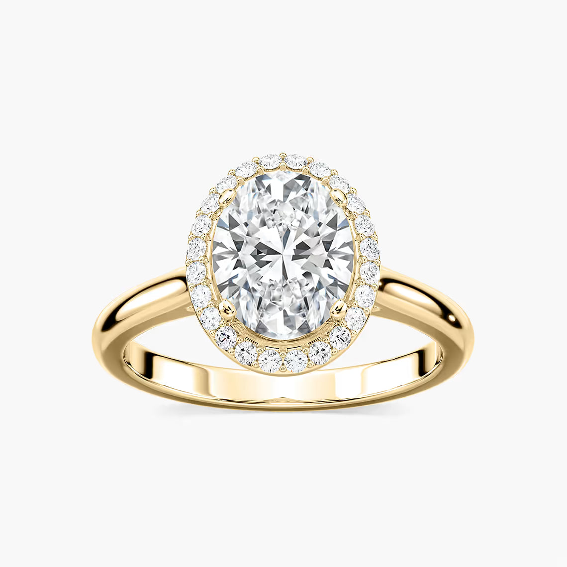 Ava 7 ¼ ctw Oval Lab Grown Diamond Stackable Halo Engagement Ring