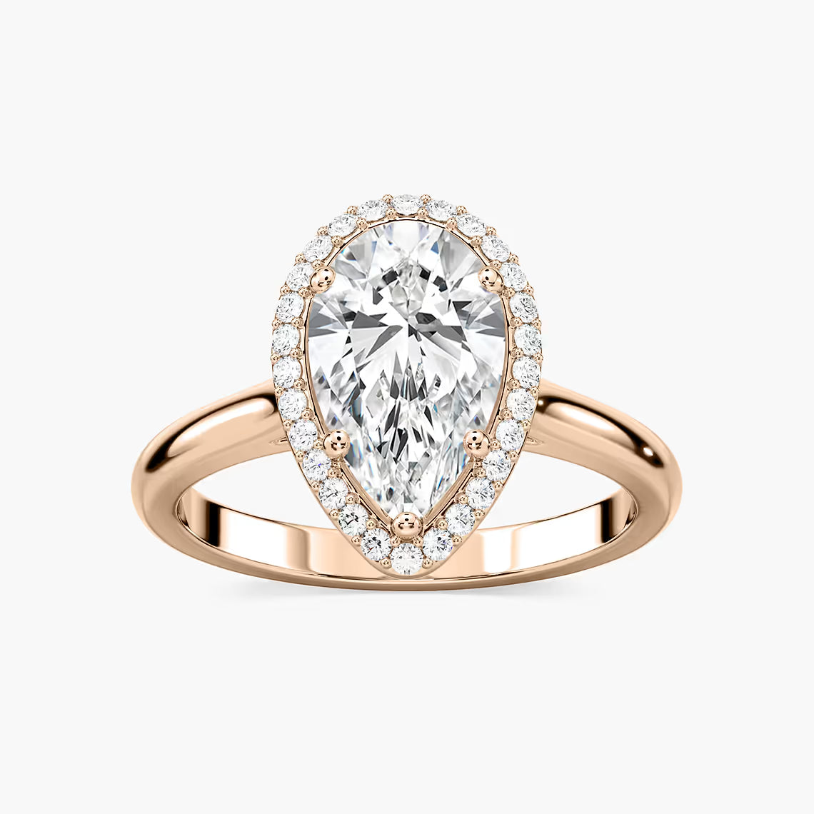 Ava 7 ¼ ctw Pear Lab Grown Diamond Stackable Halo Engagement Ring