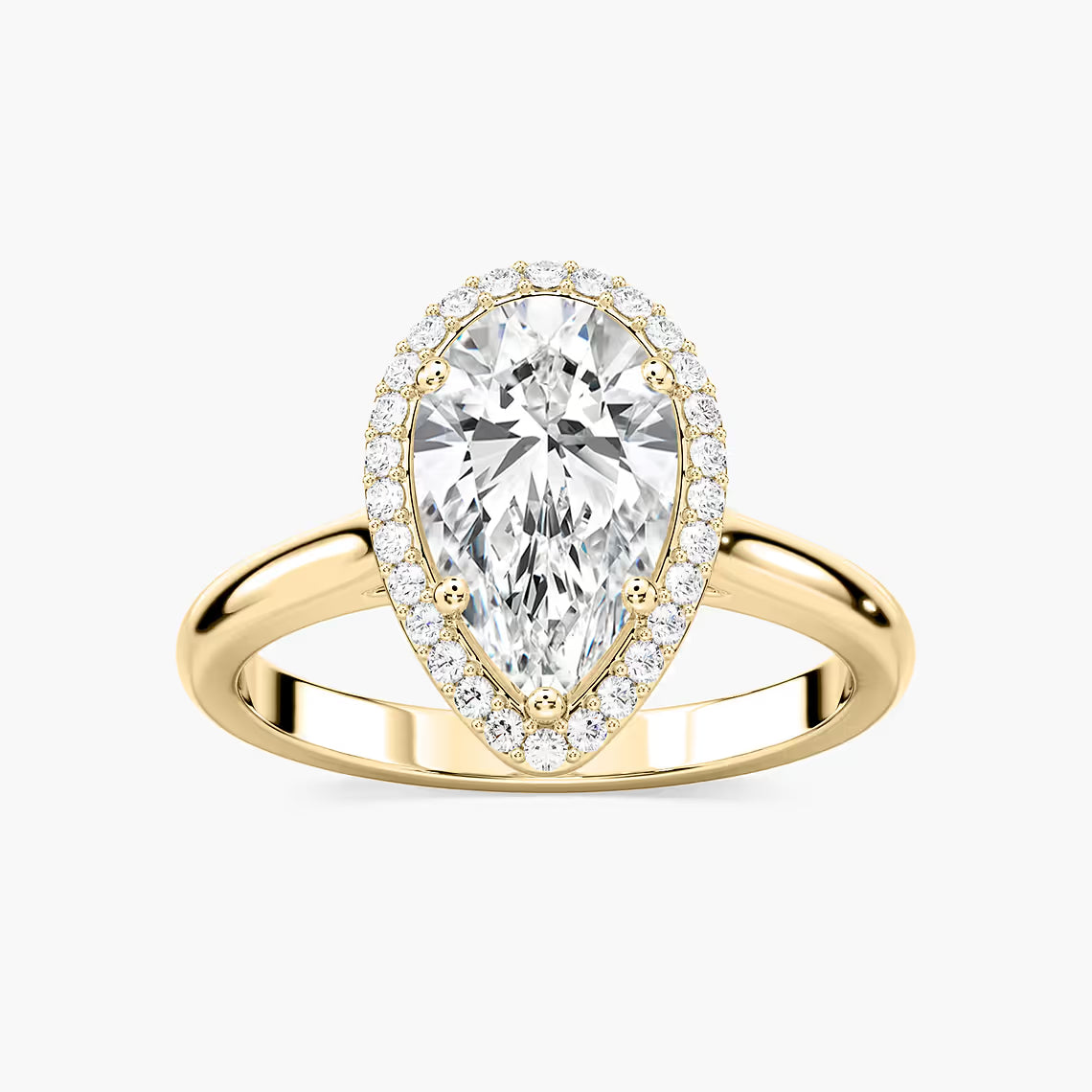 Ava 7 ¼ ctw Pear Lab Grown Diamond Stackable Halo Engagement Ring