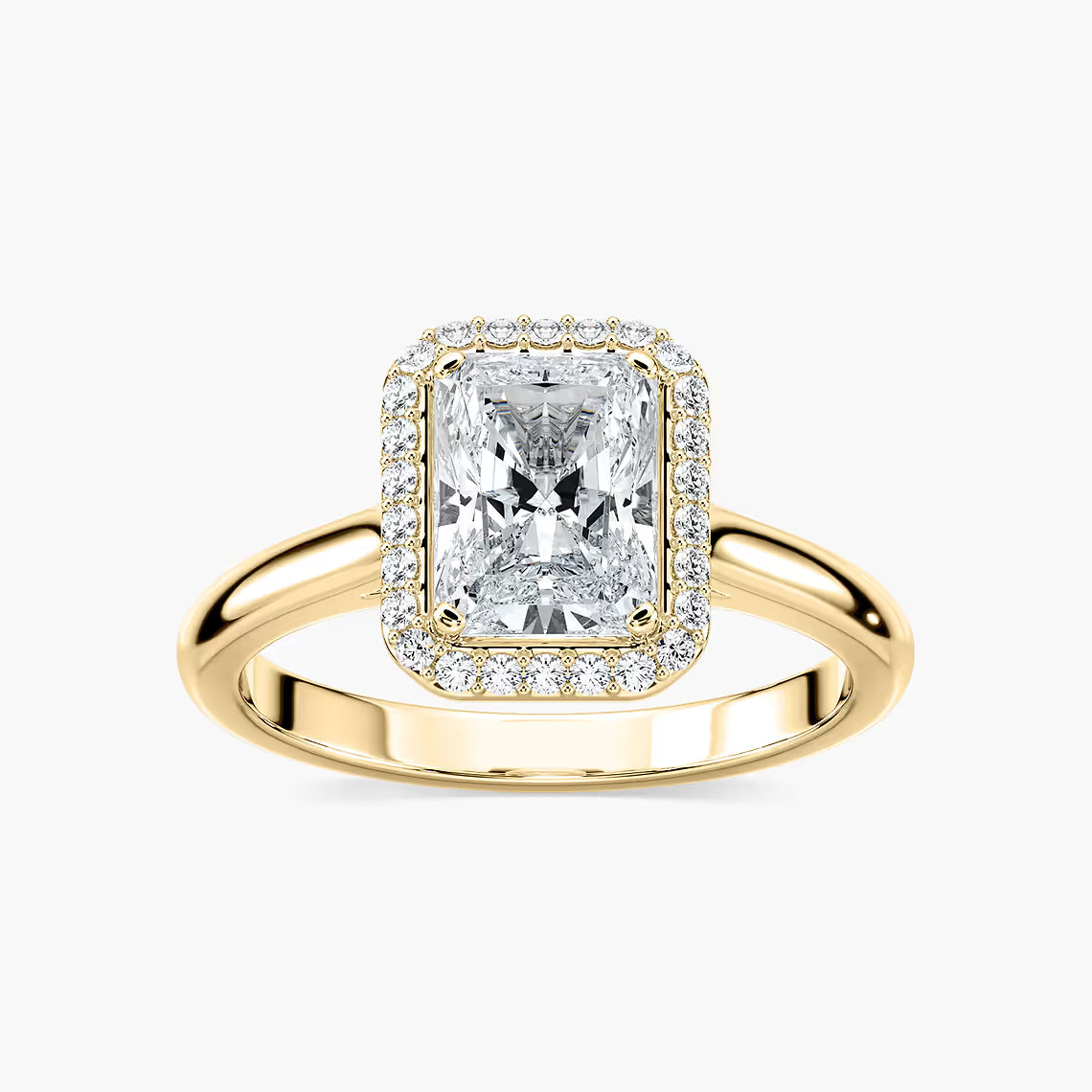Ava 7 ¼ ctw Radiant Lab Grown Diamond Stackable Halo Engagement Ring