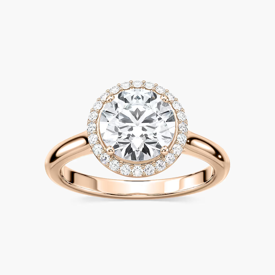Ava 7 ¼ ctw Round Lab Grown Diamond Stackable Halo Engagement Ring