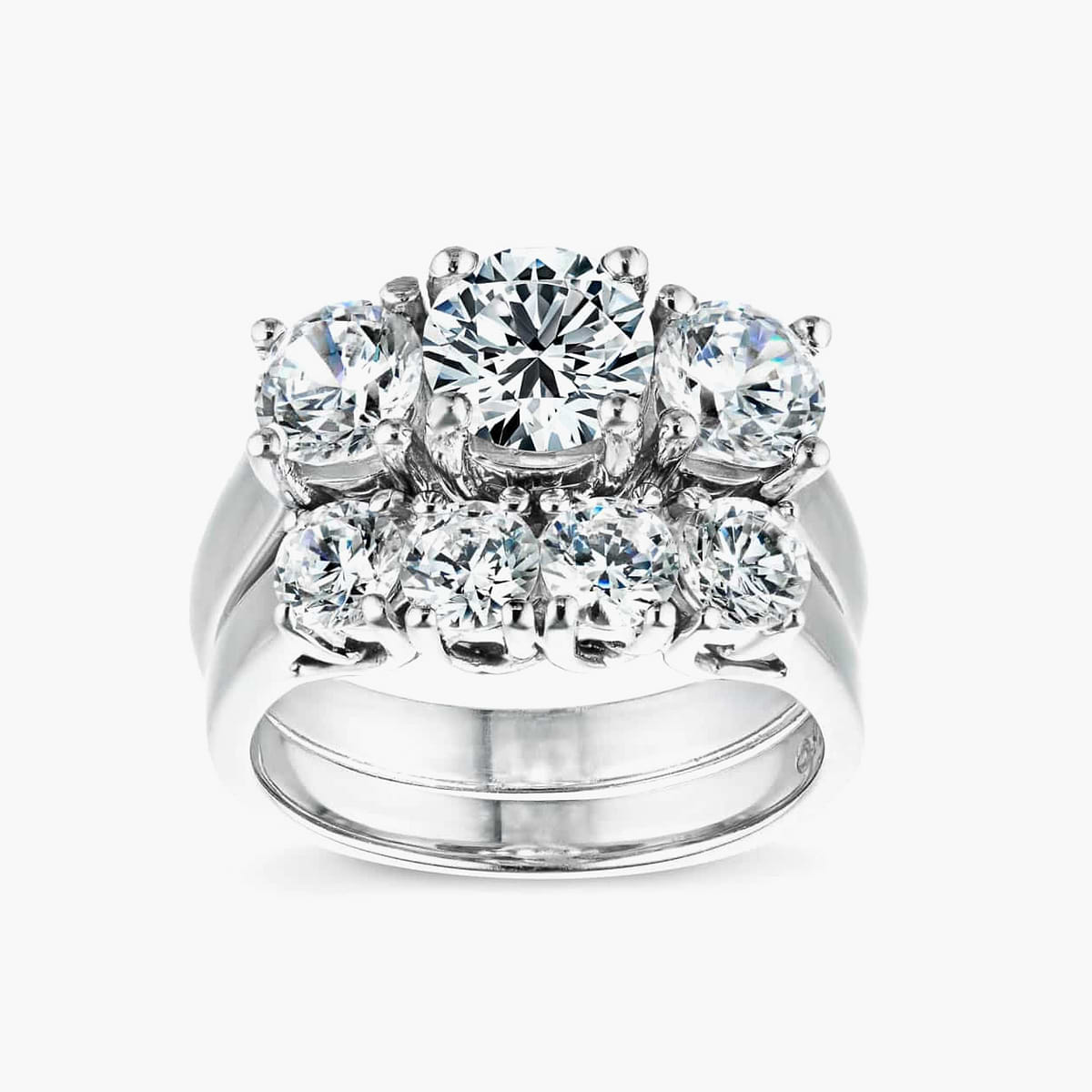 Ellise Lab Grown Diamond Three Stone Wedding Set