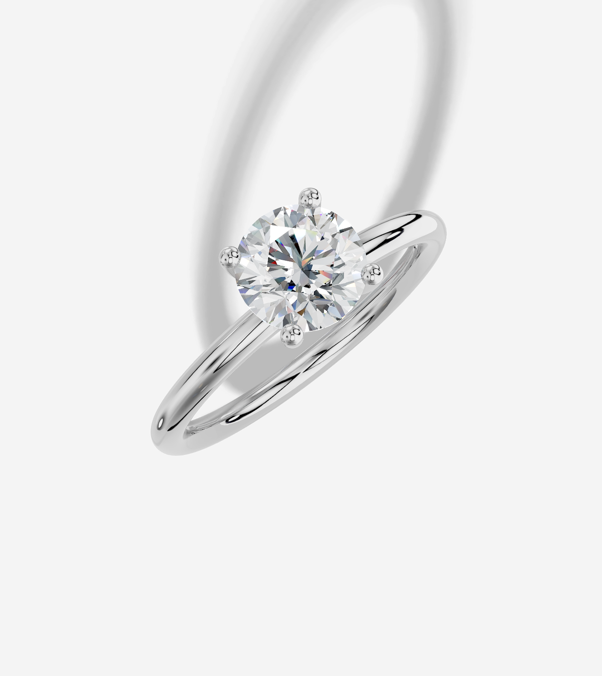 1.00 ctw Round Cut Lab Grown Diamond Standard Classic Prong Set Engagement Ring in 14K Gold