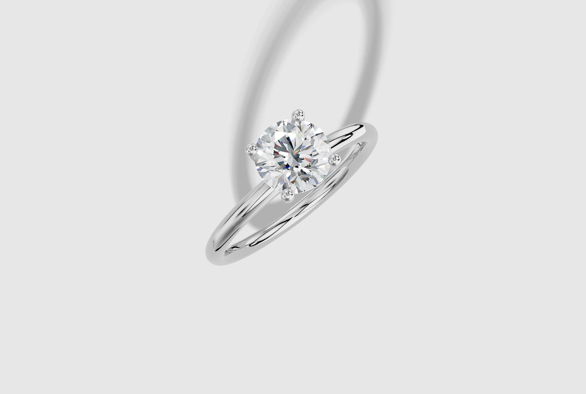 1.00 ctw Round Cut Lab Grown Diamond Standard Classic Prong Set Engagement Ring in 14K Gold