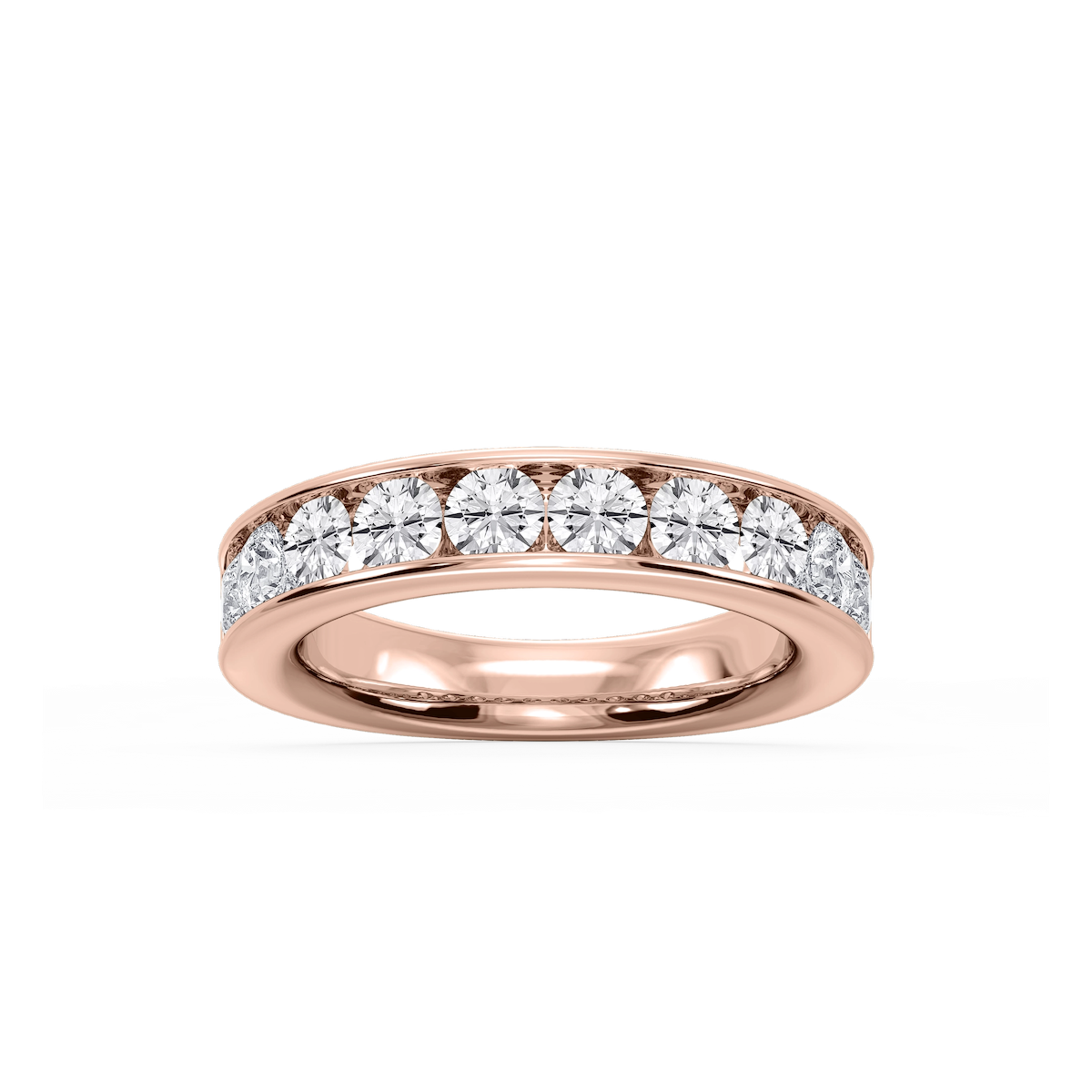 Bailey Round Lab Grown Diamond Channel Set Anniversary Band