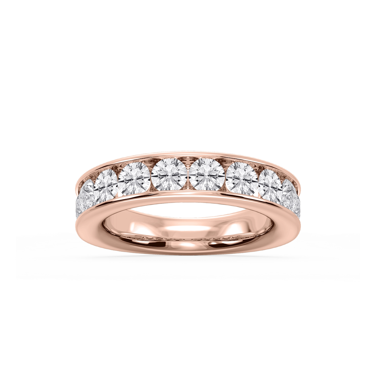 Bailey Round Lab Grown Diamond Channel Set Anniversary Band