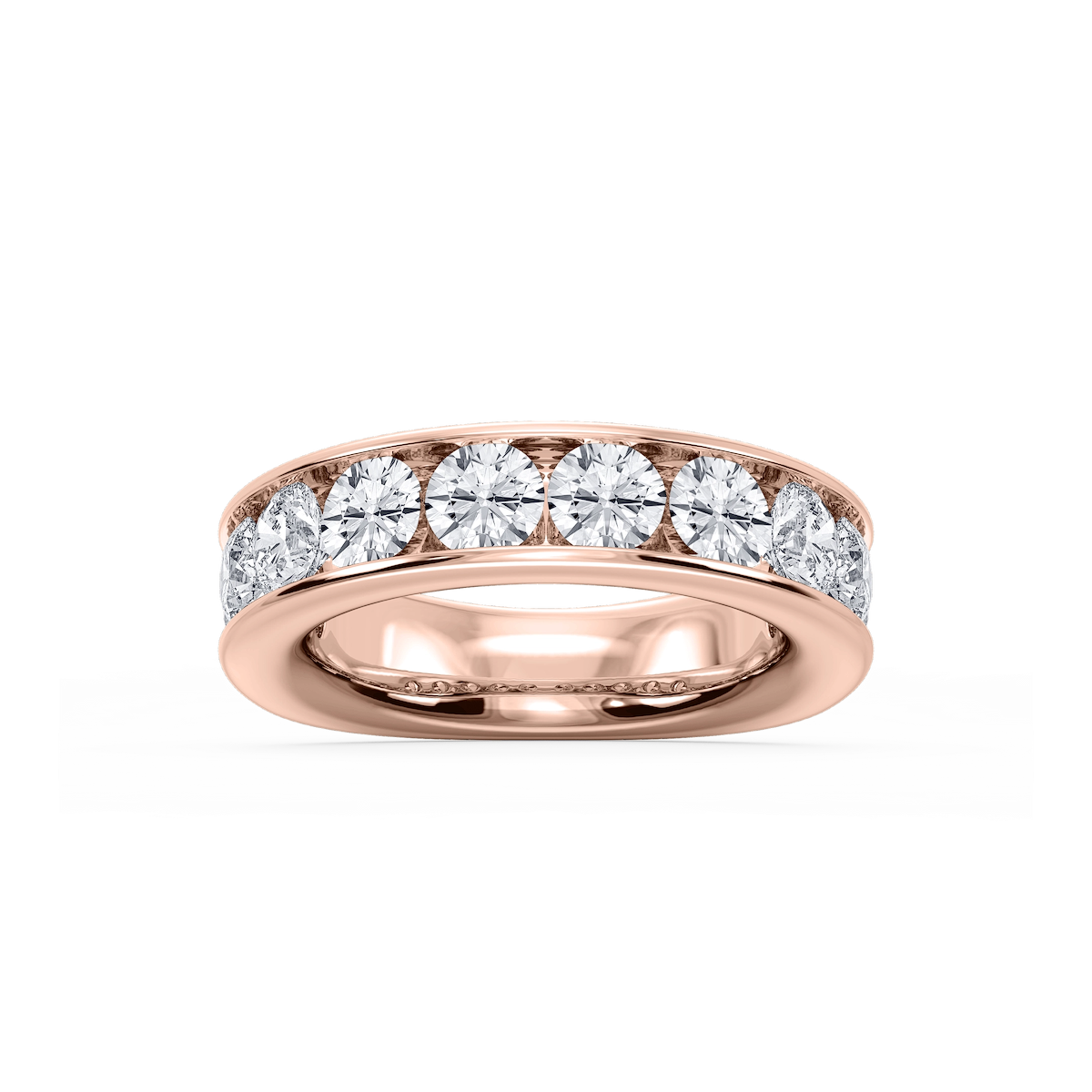 Bailey Round Lab Grown Diamond Channel Set Anniversary Band