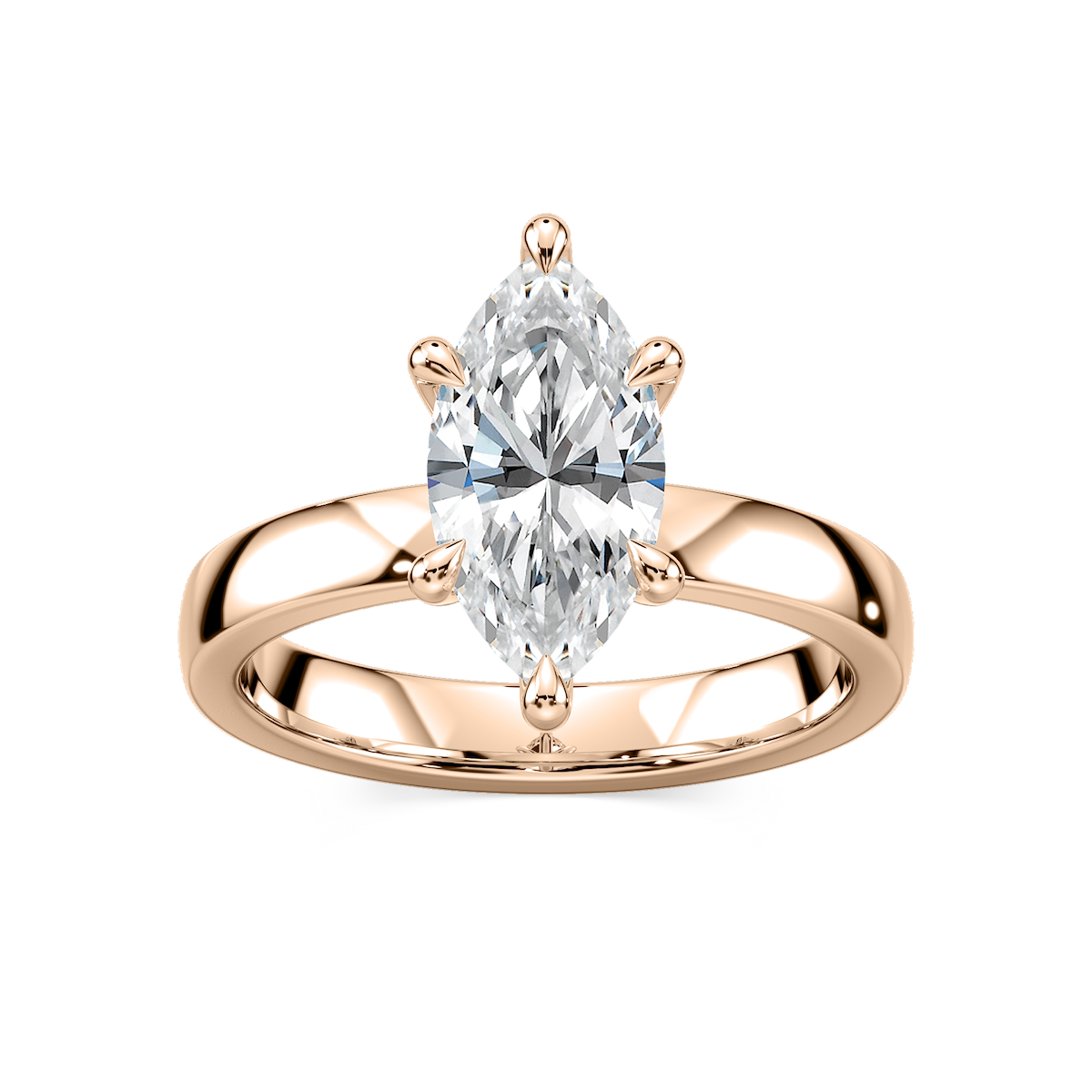 Maya Marquise Lab Grown Diamond 3mm Cigar Band Solitaire Engagement Ring