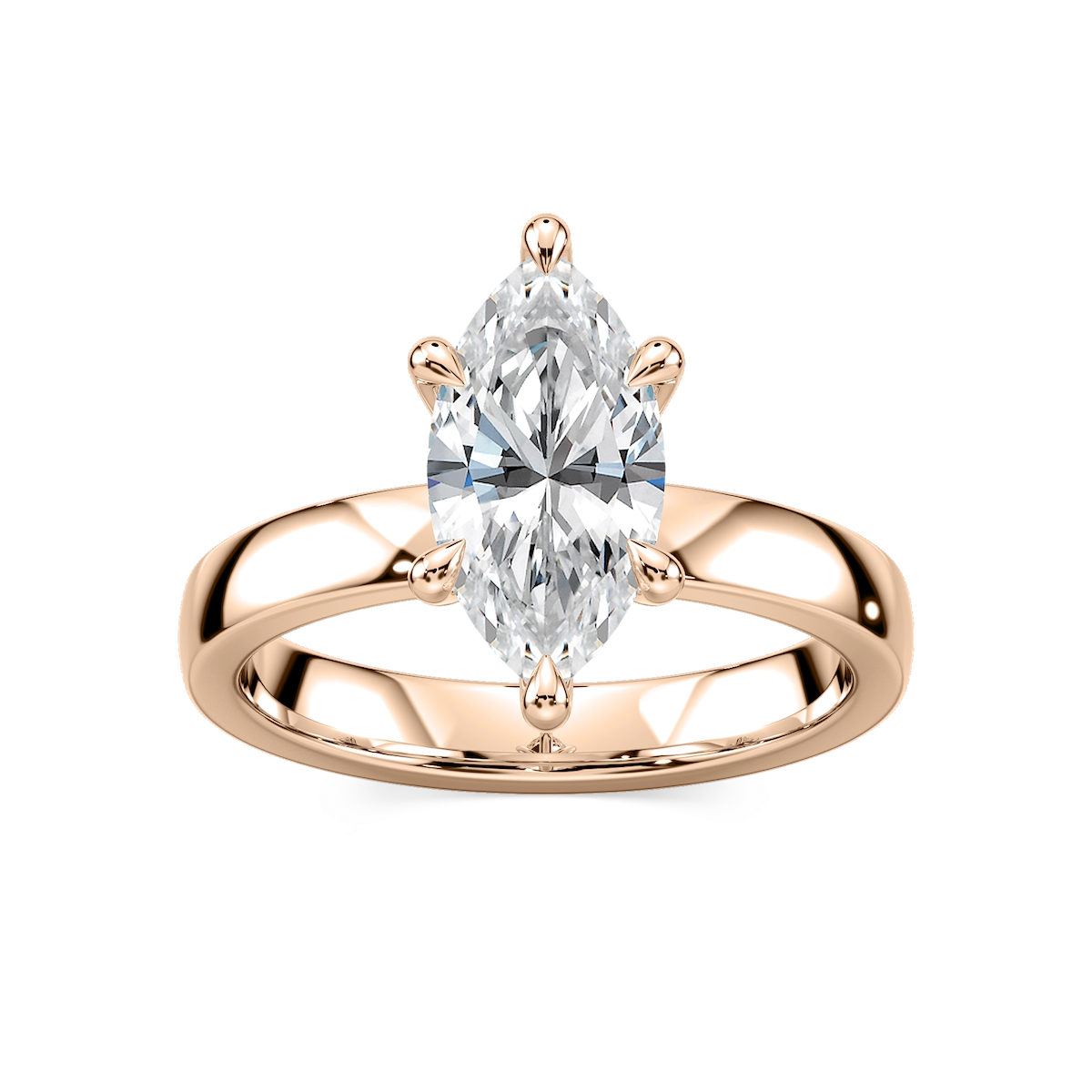 Maya Marquise Lab Grown Diamond 3mm Cigar Band Solitaire Engagement Ring