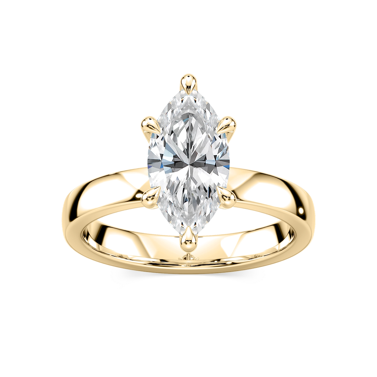 Maya Marquise Lab Grown Diamond 3mm Cigar Band Solitaire Engagement Ring
