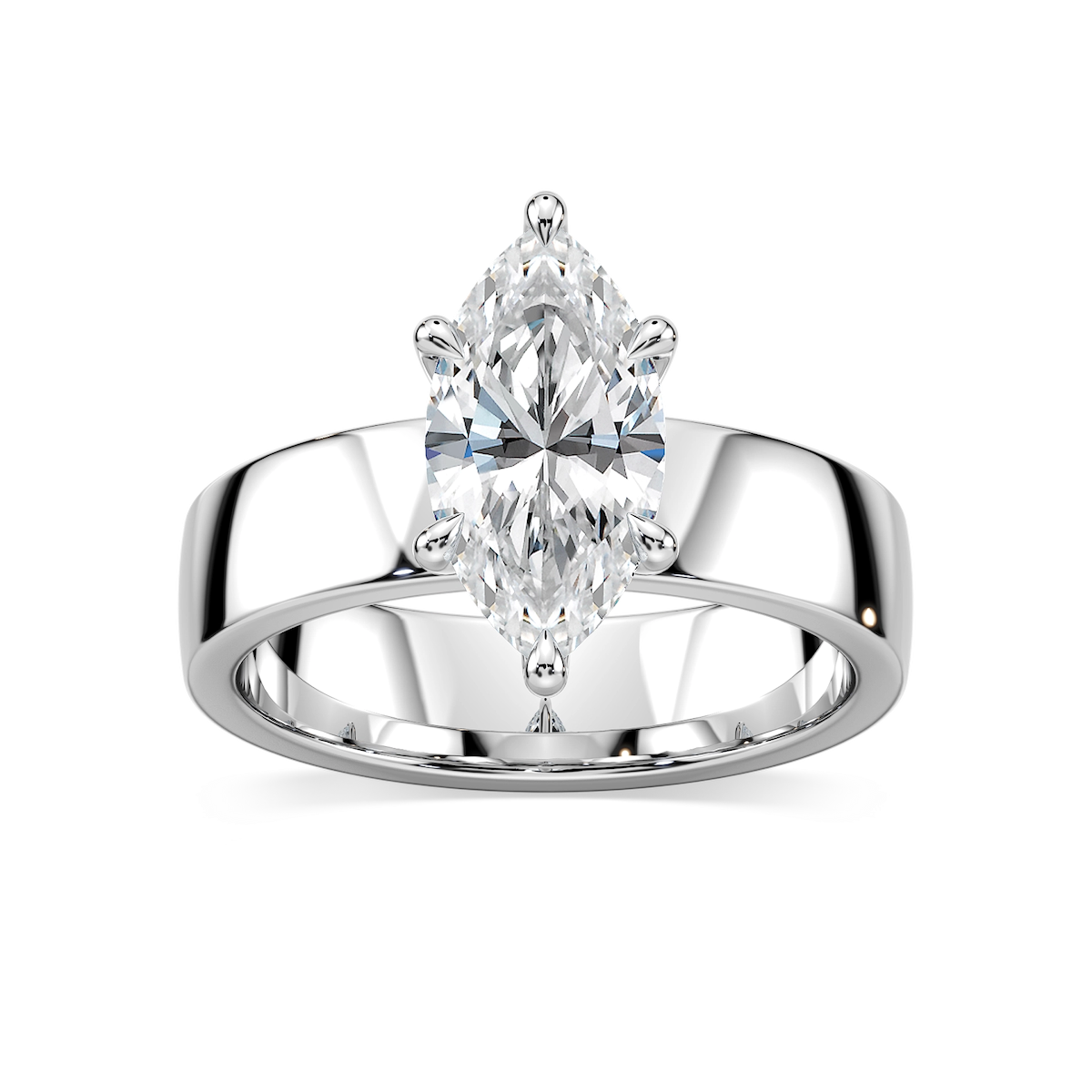 Maya Marquise Lab Grown Diamond 5mm Cigar Band Solitaire Engagement Ring