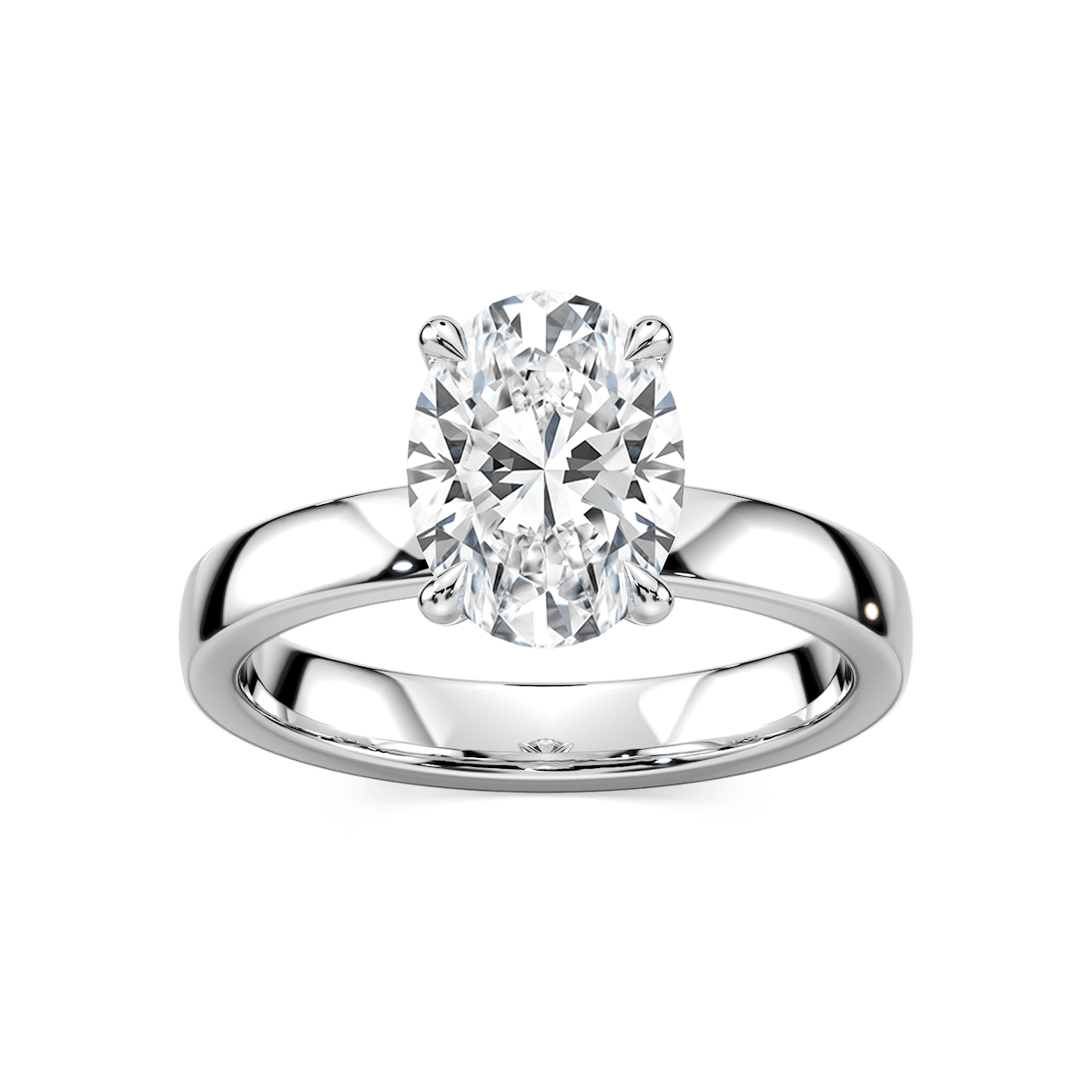 Maya Oval Lab Grown Diamond 3mm Cigar Band Solitaire Engagement Ring