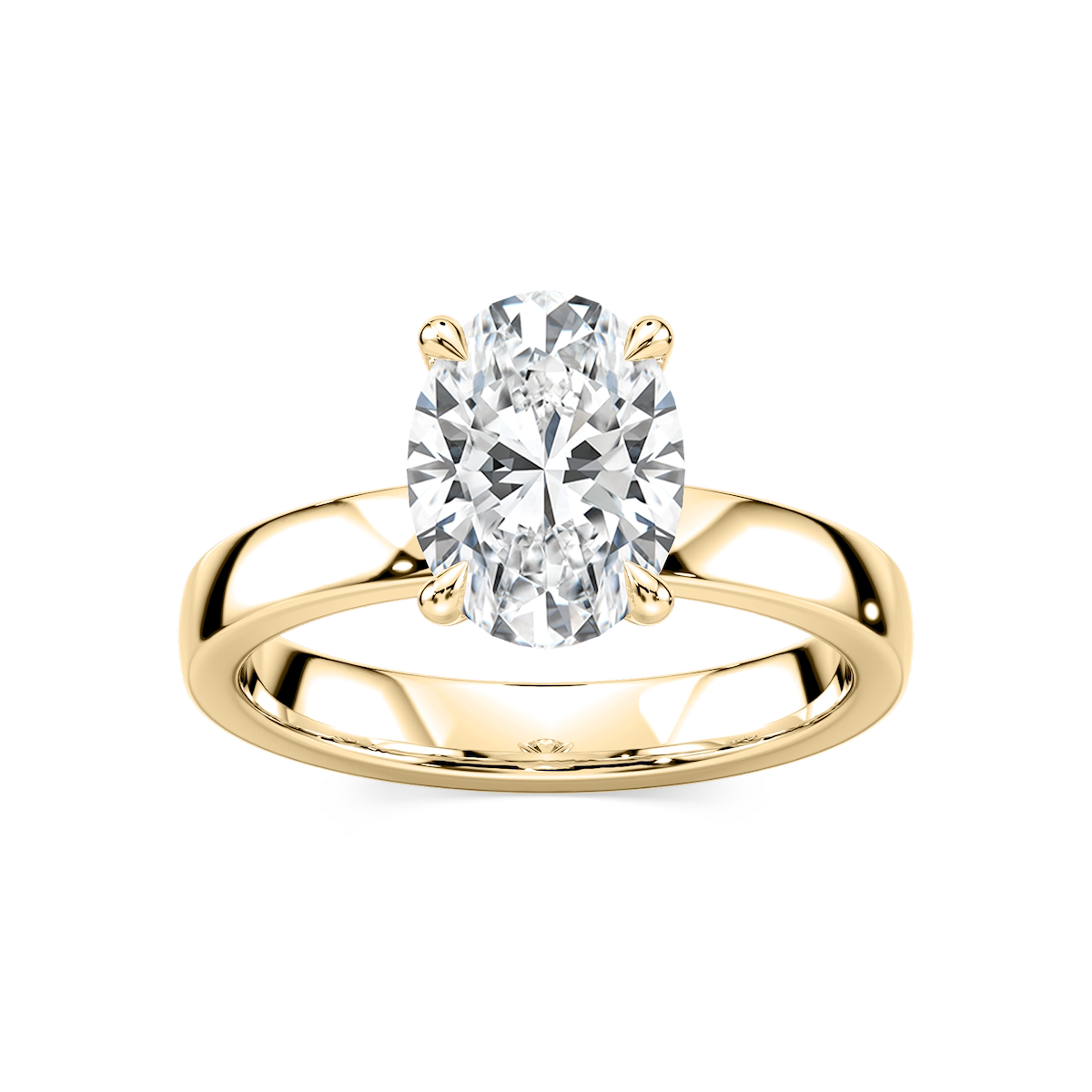 Maya Oval Lab Grown Diamond 3mm Cigar Band Solitaire Engagement Ring