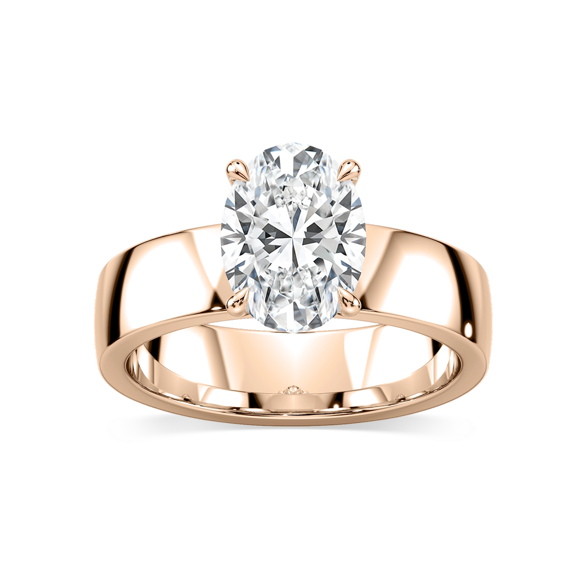 Maya Oval Lab Grown Diamond 5mm Cigar Band Solitaire Engagement Ring