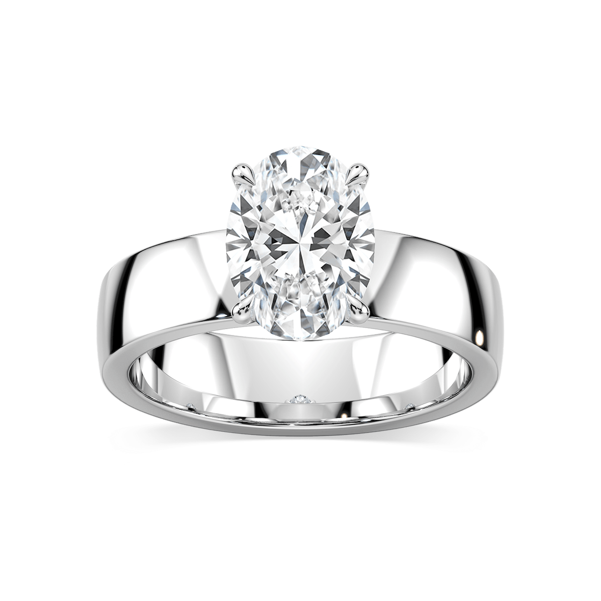 Maya Oval Lab Grown Diamond 5mm Cigar Band Solitaire Engagement Ring