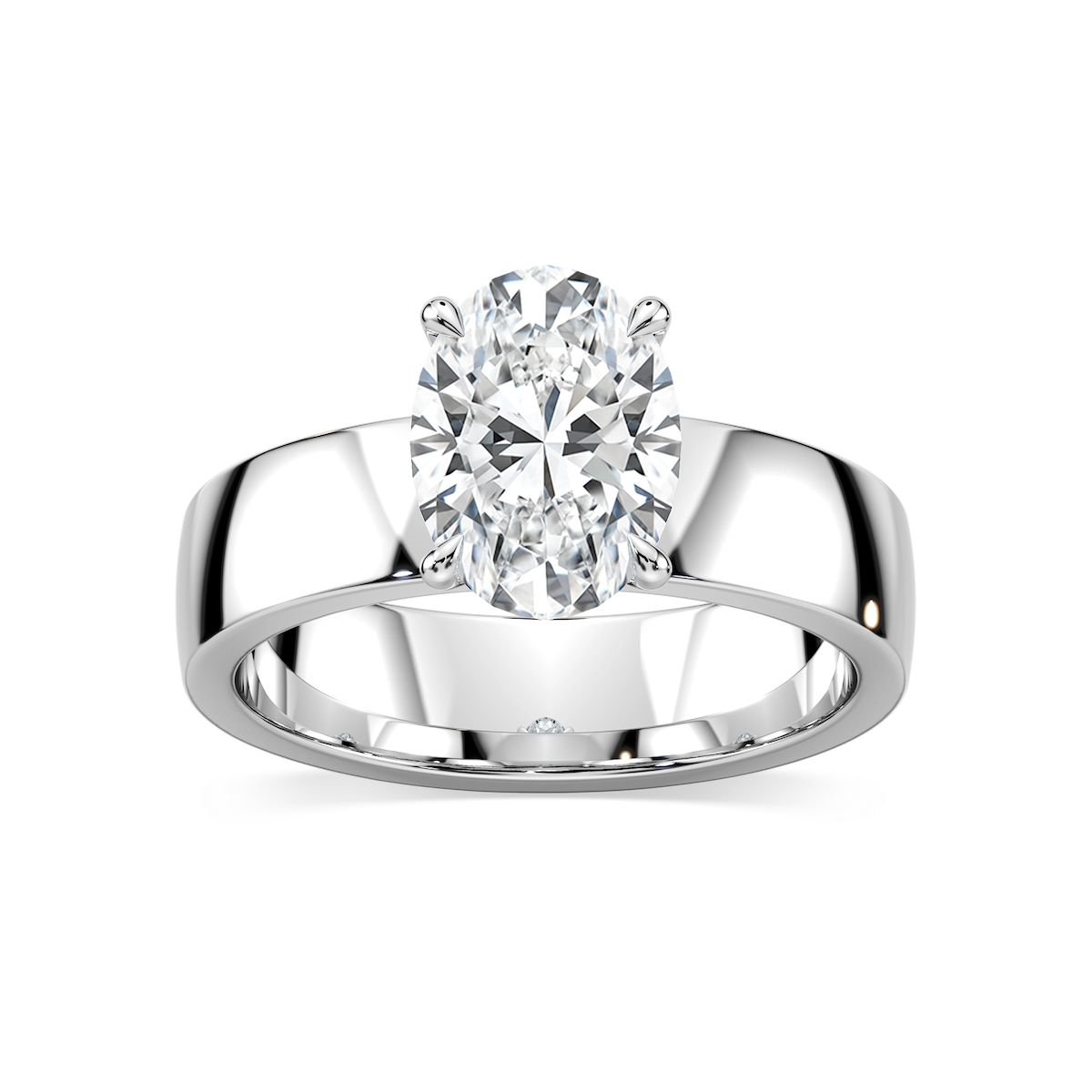 Maya Oval Lab Grown Diamond 5mm Cigar Band Solitaire Engagement Ring