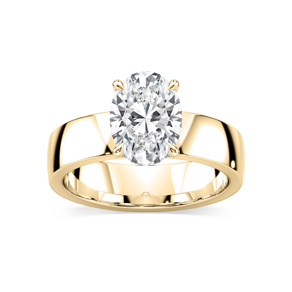 Maya Oval Lab Grown Diamond 5mm Cigar Band Solitaire Engagement Ring