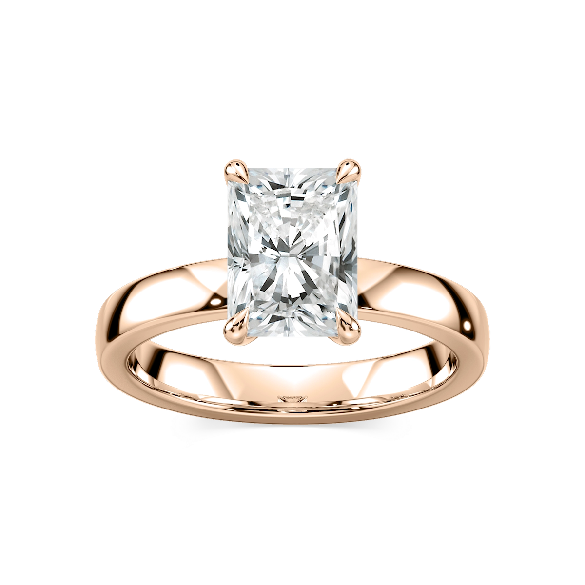 Maya Radiant Lab Grown Diamond 3mm Cigar Band Solitaire Engagement Ring