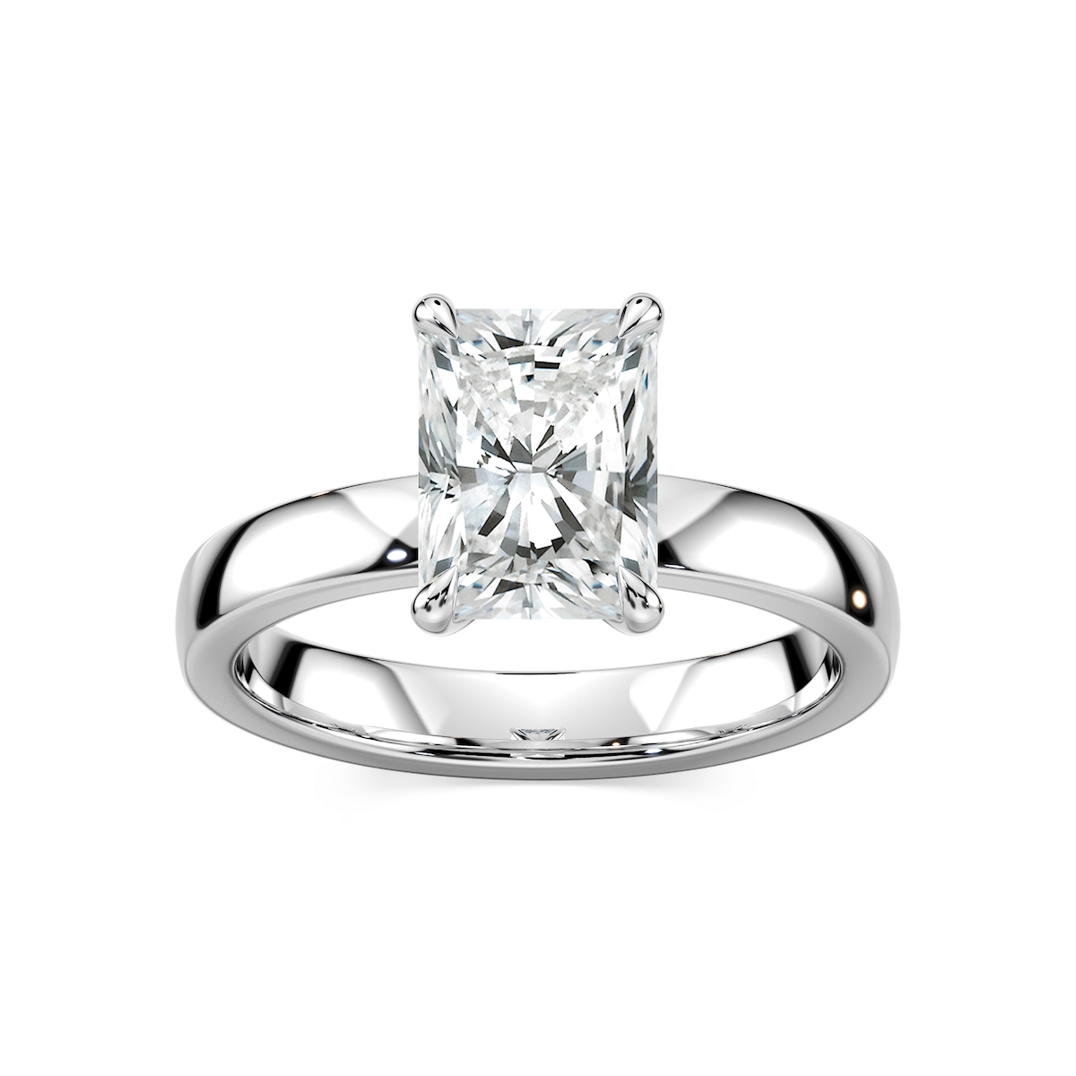 Maya Radiant Lab Grown Diamond 3mm Cigar Band Solitaire Engagement Ring