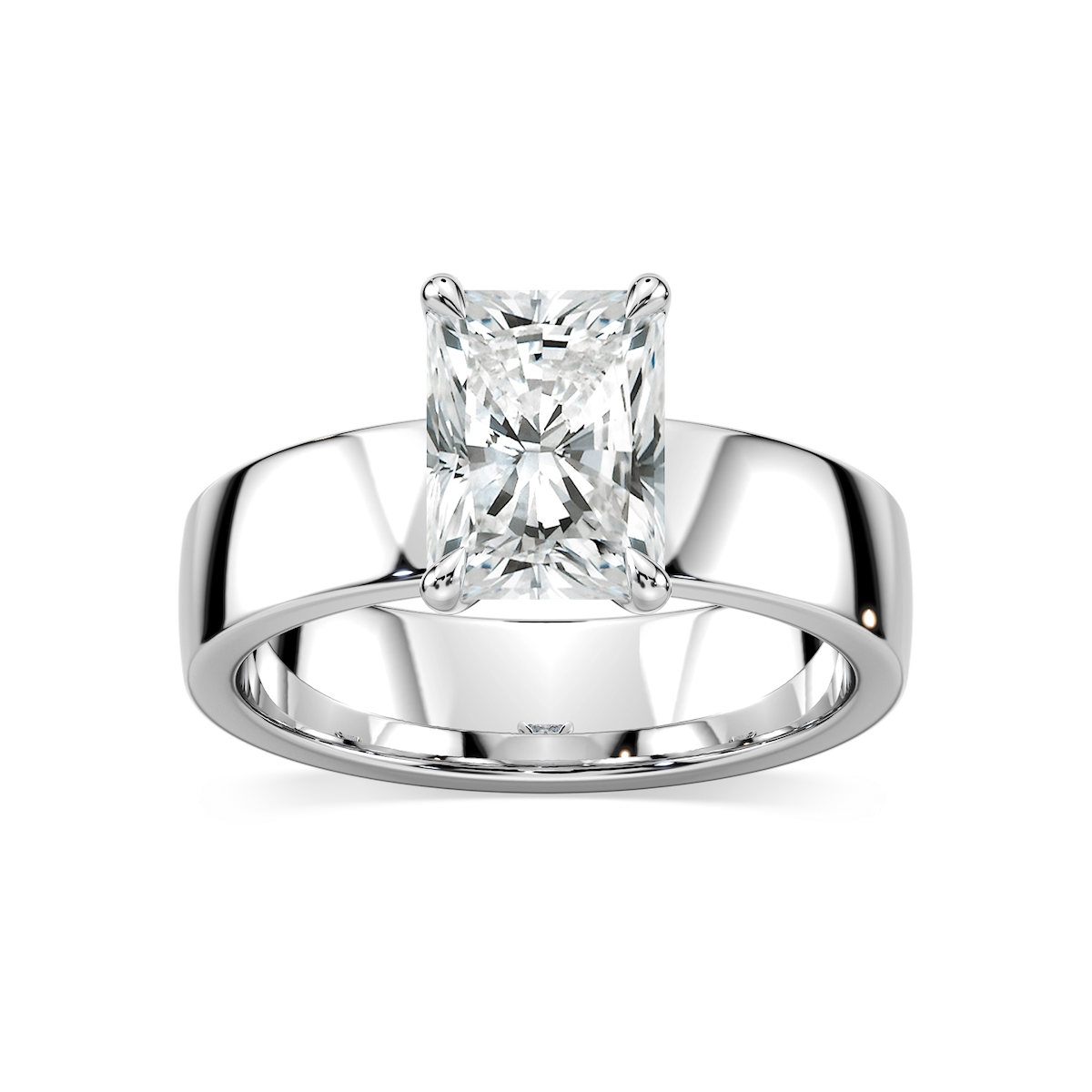 Maya Radiant Lab Grown Diamond 5mm Cigar Band Solitaire Engagement Ring
