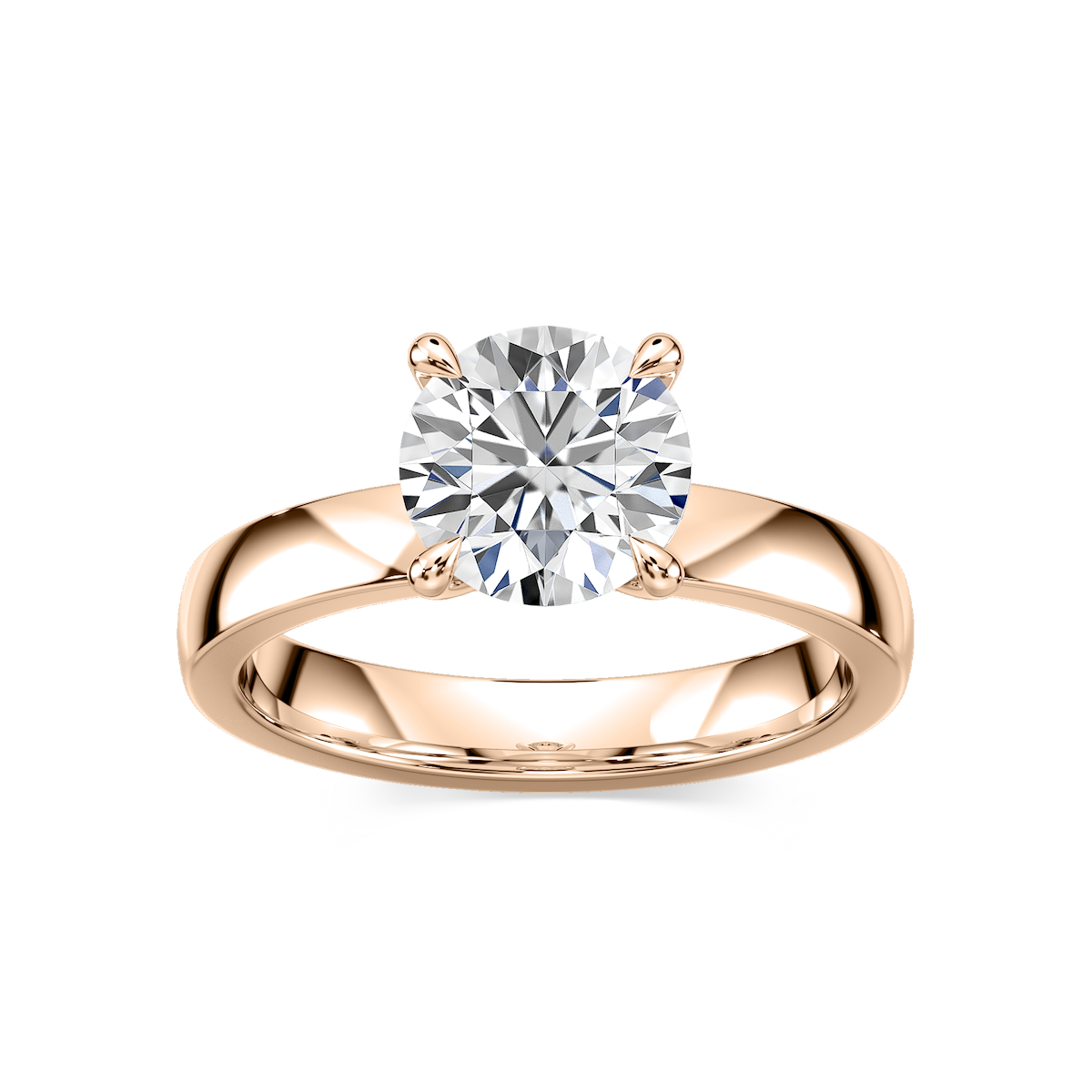 Maya Round Lab Grown Diamond 3mm Cigar Band Solitaire Engagement Ring