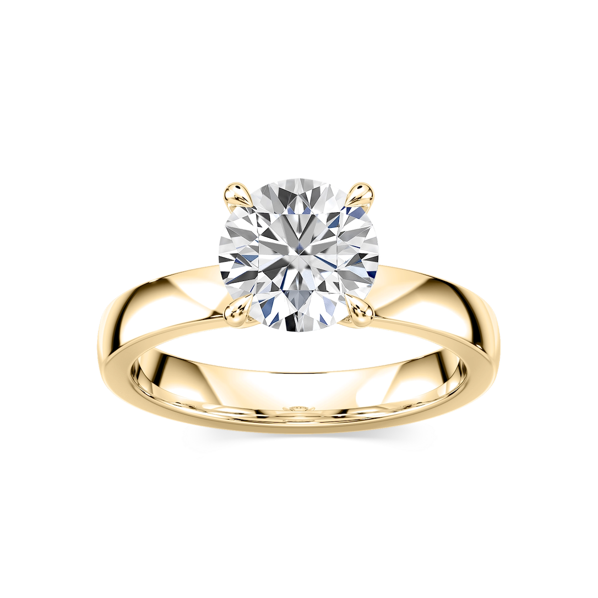 Maya Round Lab Grown Diamond 3mm Cigar Band Solitaire Engagement Ring