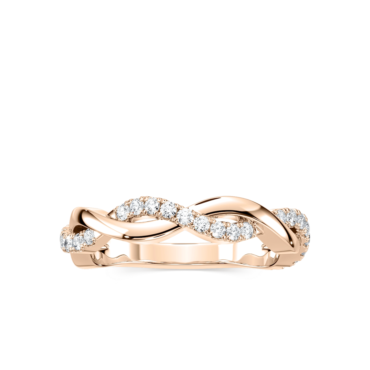Sadie 1/4 ctw Round Lab Grown Diamond Twist Wedding Band