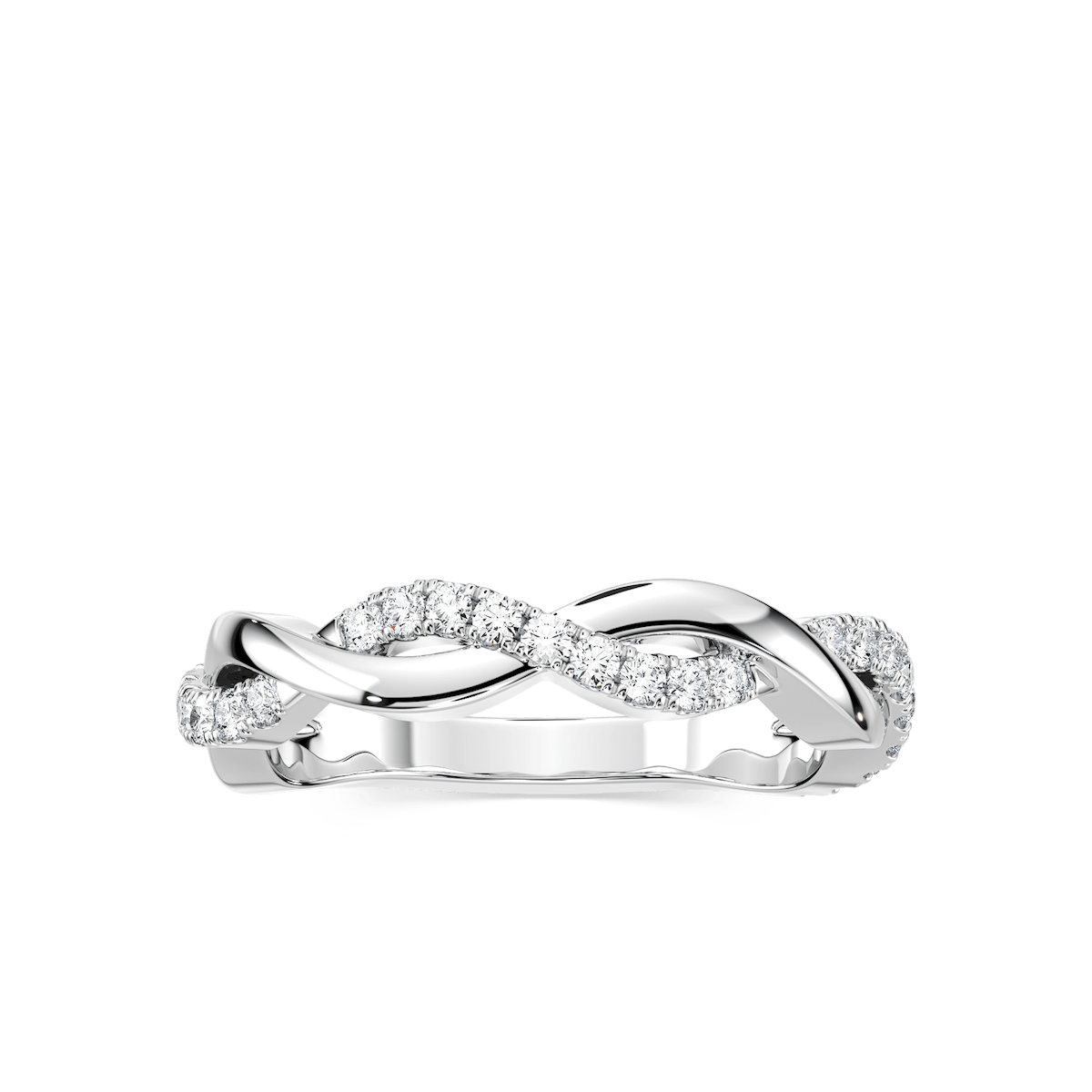 Sadie 1/4 ctw Round Lab Grown Diamond Twist Wedding Band