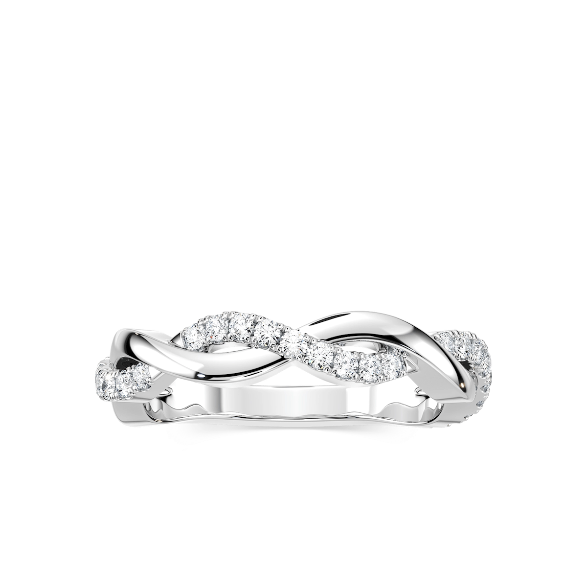 Sadie 1/4 ctw Round Lab Grown Diamond Twist Wedding Band