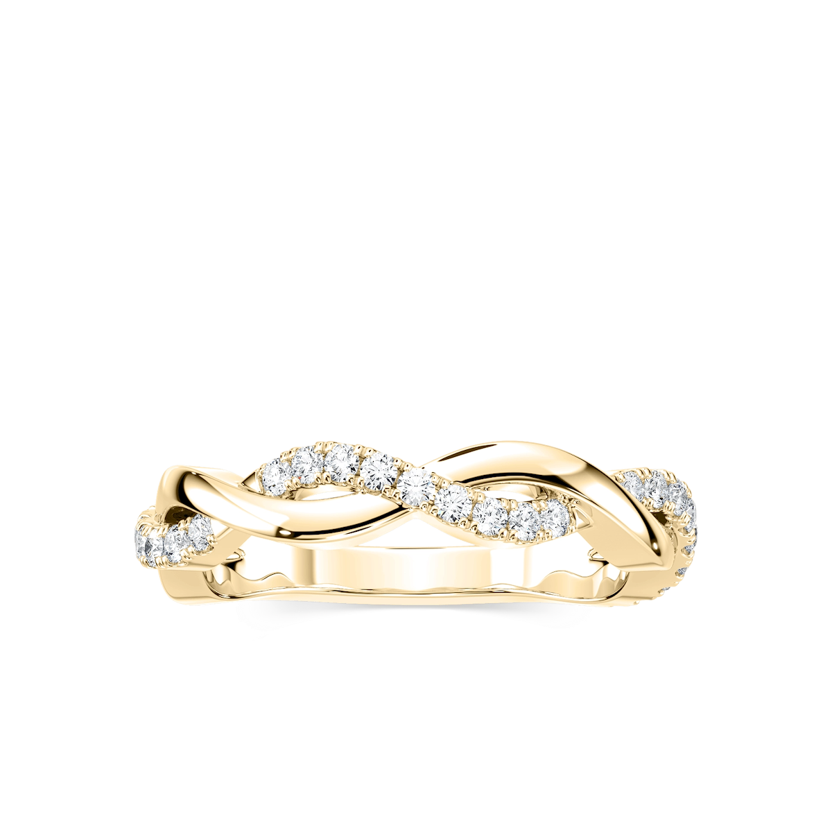 Sadie 1/4 ctw Round Lab Grown Diamond Twist Wedding Band