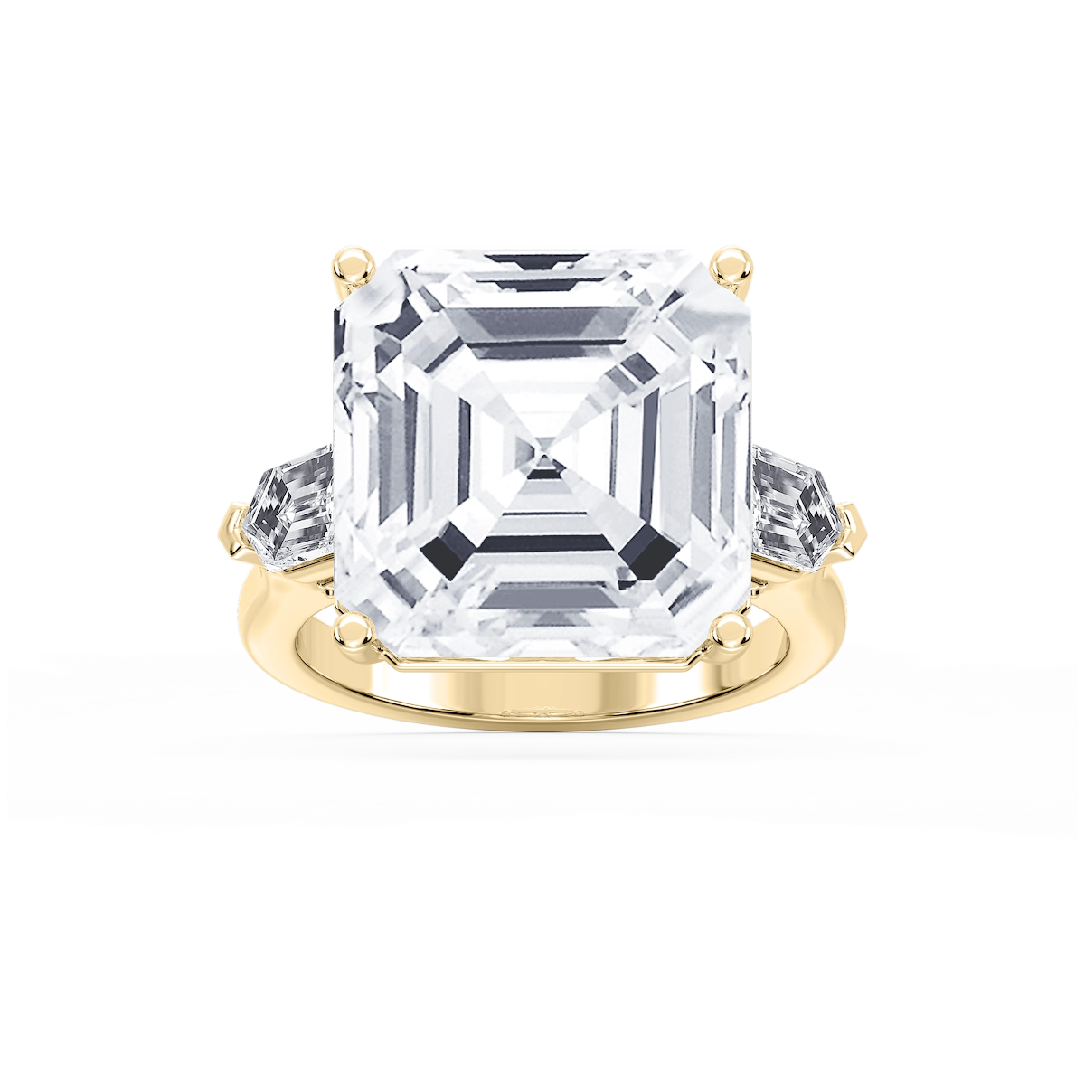 Beth 21 ³⁄₄ ctw Asscher Lab Grown Diamond Three Stone Engagement Ring - Signature Collection