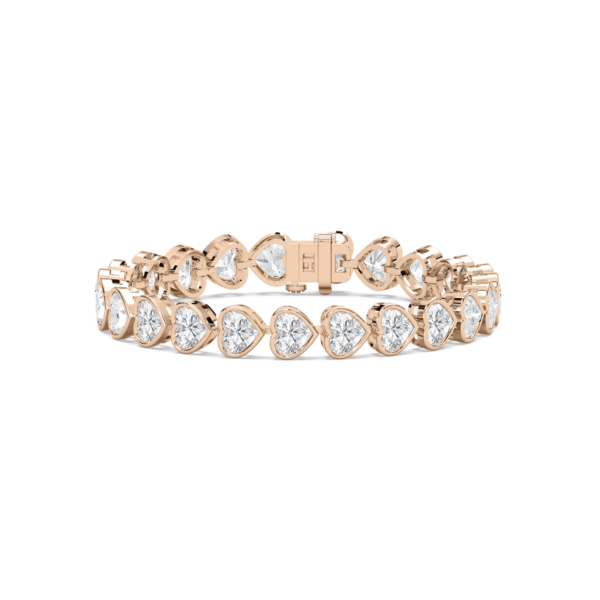 23 ctw Heart Lab Grown Diamond East West Bezel Set Tennis Bracelet  - 7 Inches