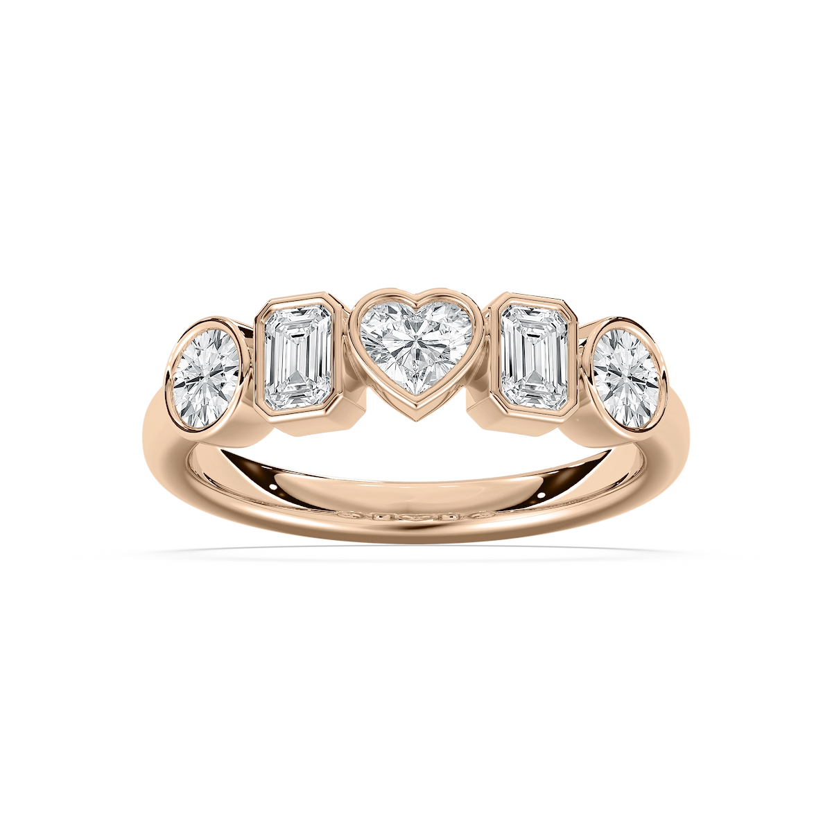 Collins 1 ¼ ctw Multi-Shape Lab Grown Diamond Bezel 5-Stone Anniversary Band