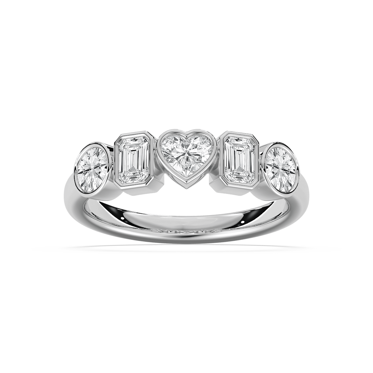 Collins 1 ¼ ctw Multi-Shape Lab Grown Diamond Bezel 5-Stone Anniversary Band