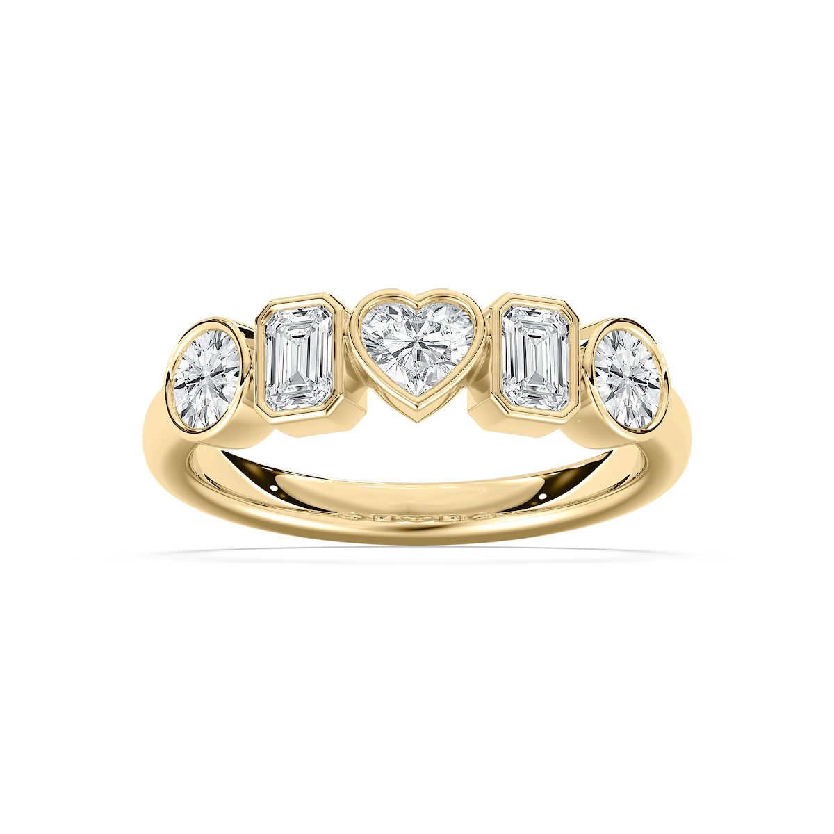 Collins 1 ¼ ctw Multi-Shape Lab Grown Diamond Bezel 5-Stone Anniversary Band