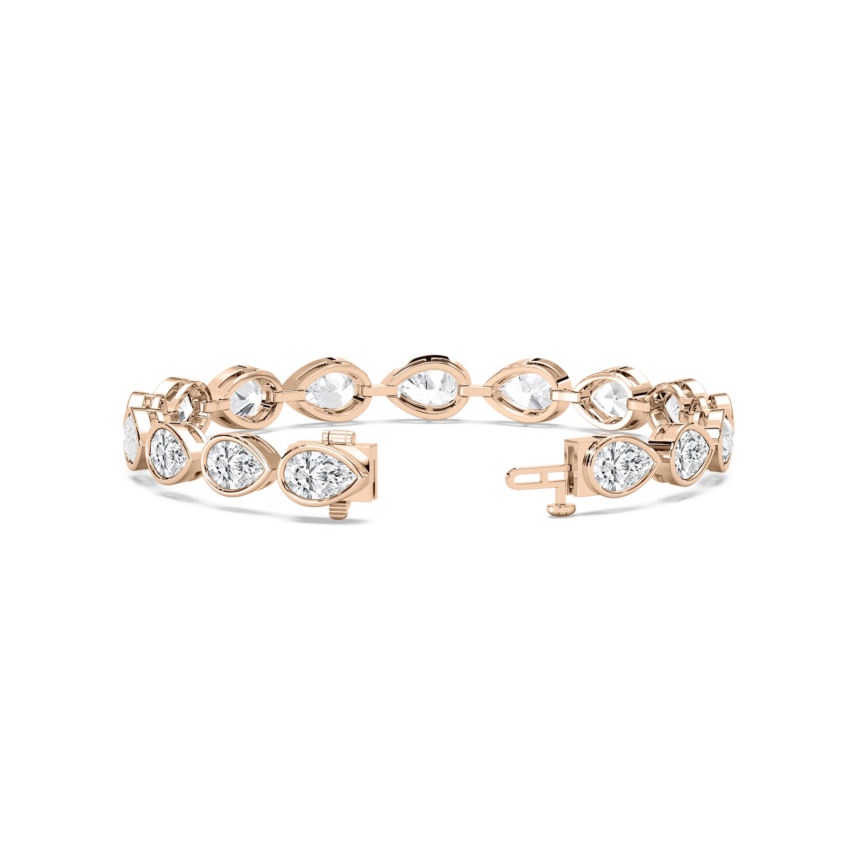 16 ctw Pear Lab Grown Diamond Bezel Set Tennis Bracelet  - 7 Inches