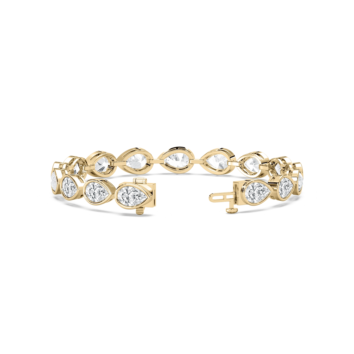16 ctw Pear Lab Grown Diamond Bezel Set Tennis Bracelet  - 7 Inches