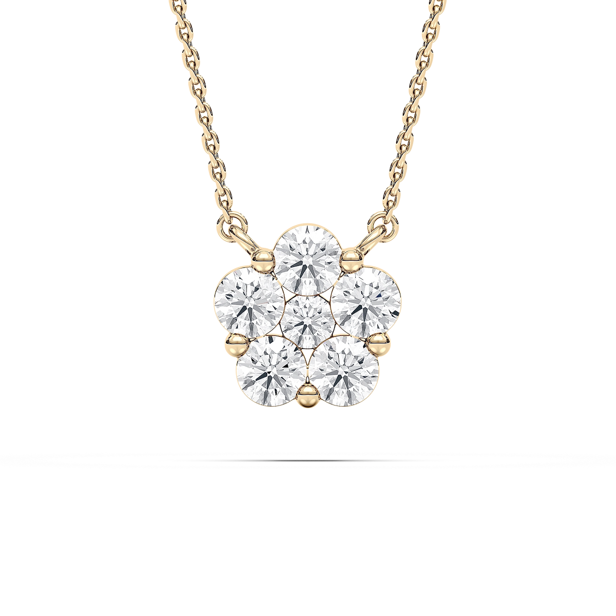 1 ctw Round Lab Grown Diamond Blooming Beauty Flower Pendant  - 18 Inches