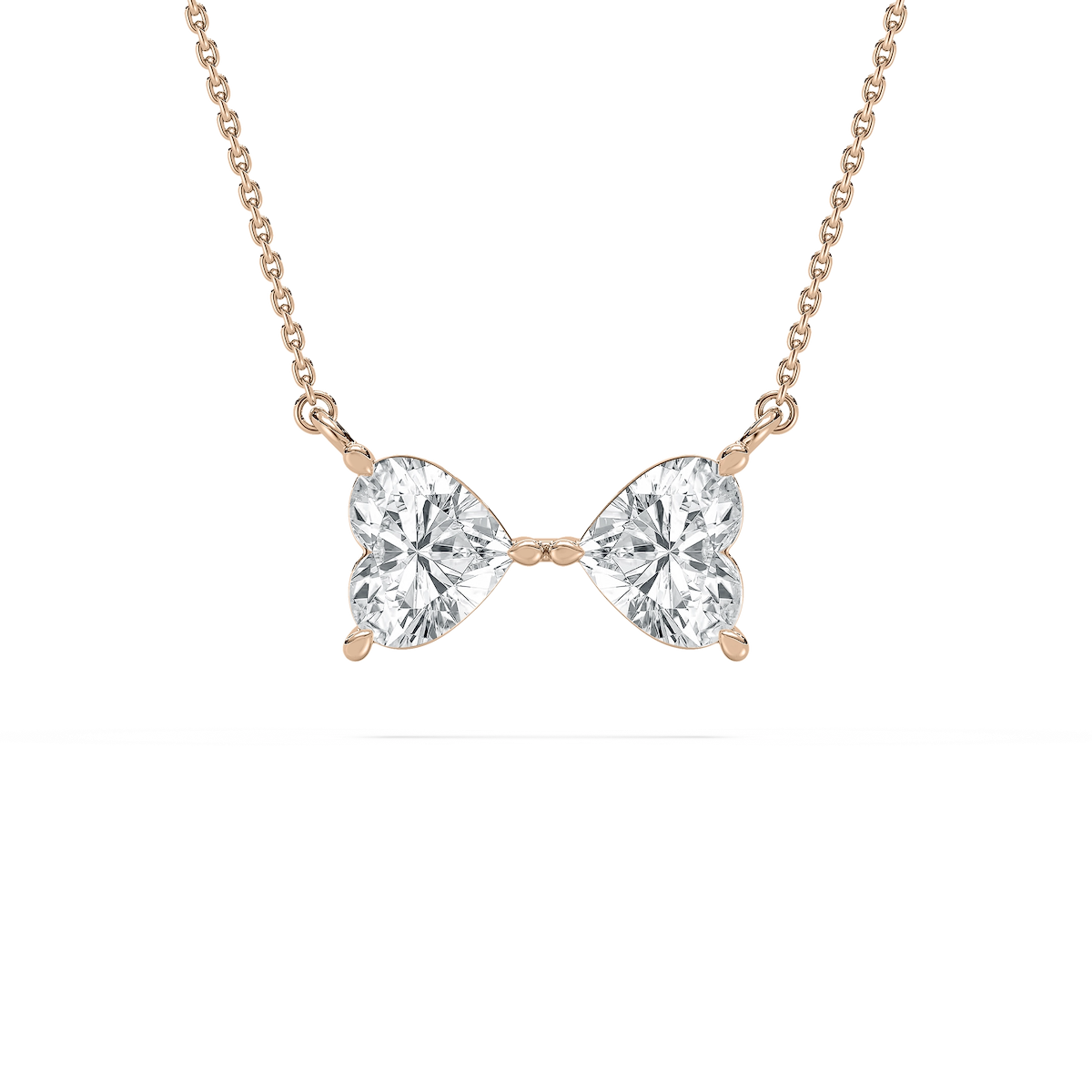 2 ctw Heart Lab Grown Diamond Bowtie Pendant - 18 Inches