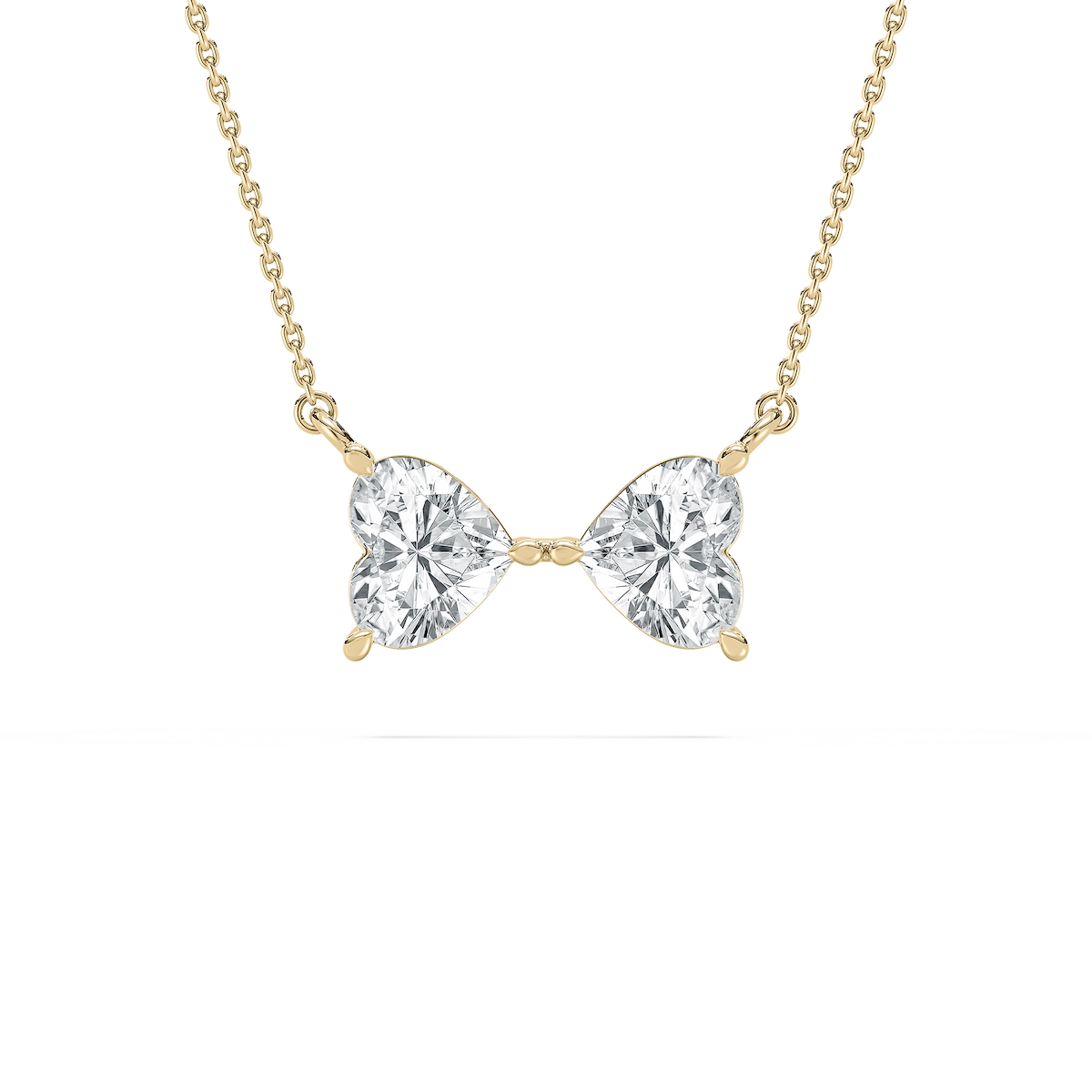 2 ctw Heart Lab Grown Diamond Bowtie Pendant - 18 Inches