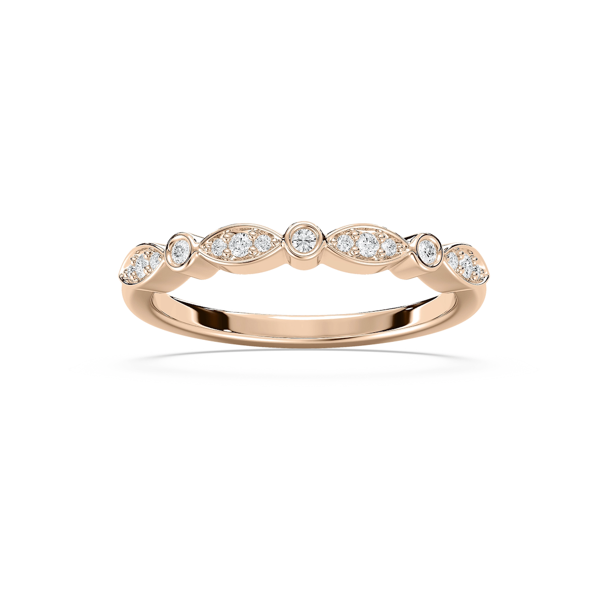 Bria 1/8 ctw Round Lab Grown Diamond Bezel Set Stackable Band